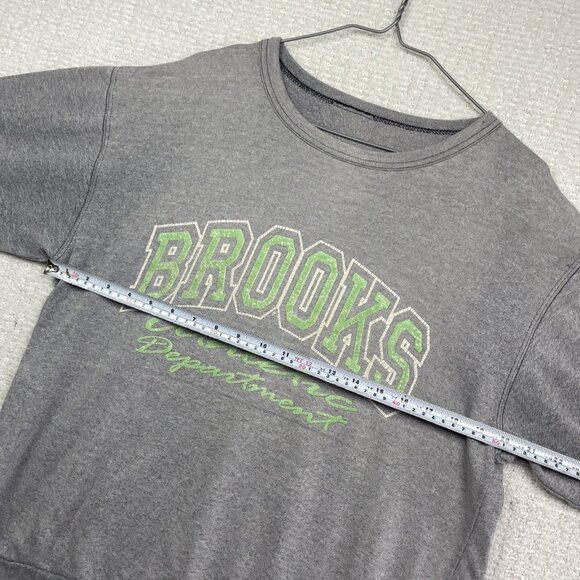 Vintage 90s Brooks Athletic Grey Sweatshirt Retro Pullover College Style Read - Picture 7 of 14